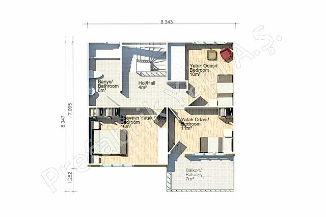 Prefabrik Ev 1. Kat Plan